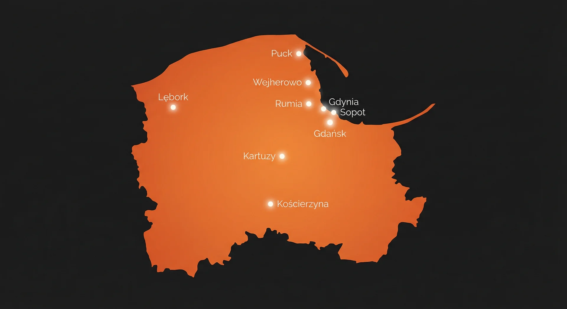 Mapa województwa pomorskiego